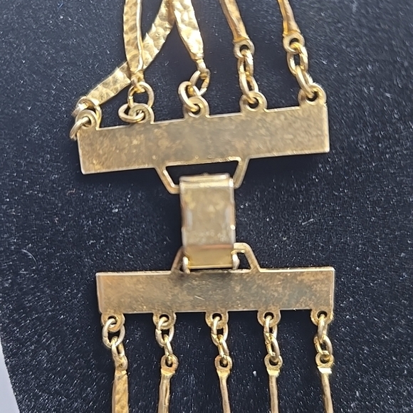 Vintage Gold Tone Five Strand Necklace Graduated Length Mid Century Mod 1960s - Picture 9 of 9